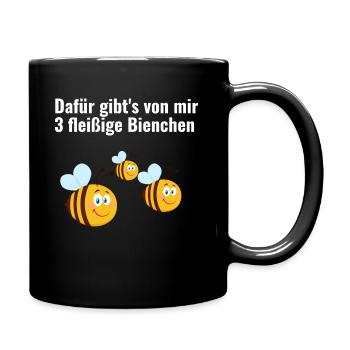fließige Bienchen - Tasse einfarbig - Schwarz - Rechts