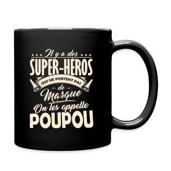 Poupou Super-Héros Cadeau Grand-Père - Mug uni - noir - Droite