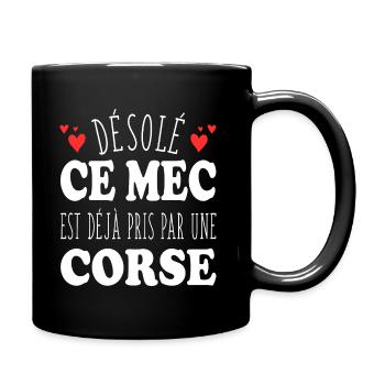 Mec Avec Corse Cadeau Couple Saint Valentin - Mug uni - noir - Droite