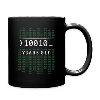 10010 JAHRE ALT BINÄRCODE 18. GEBURTSTAG GESCHENK - Tasse einfarbig - Schwarz - Rechts