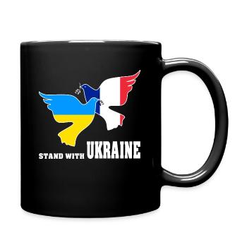 France supports Ukraine - Full Colour Mug - black - Right