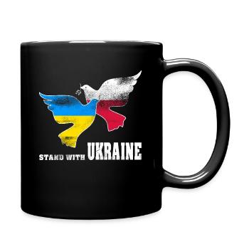 Poland supports Ukraine - Full Colour Mug - black - Right