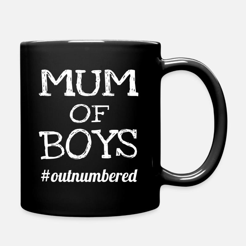 Mama Spruch Mutter Humor Mum Of Boys Outnumbered - Tasse einfarbig - Schwarz