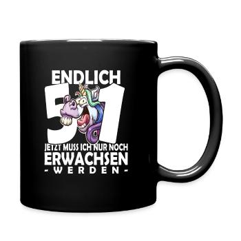 Endlich 51 Jahre - 51. Geburtstag - Tasse einfarbig - Schwarz - Rechts