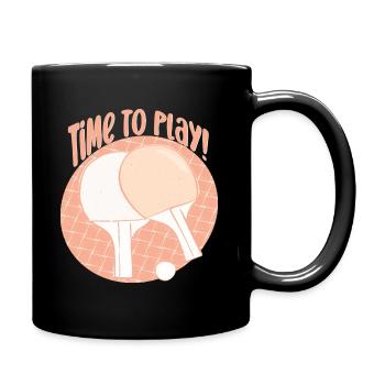 Tischtennis und Time to Play in Pfirsichfarben - Tasse einfarbig - Schwarz - Rechts