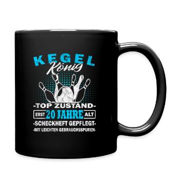 Kegelkönig - Pudelkönig - Kegeln - Kegelverein - Tasse einfarbig - Schwarz - Rechts