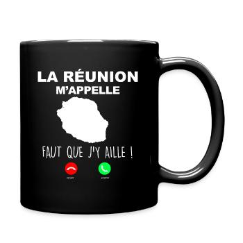 La Réunion Au Téléphone idée Cadeau Humour - Mug uni - noir - Droite