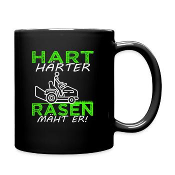 Rasen mähen - Rasenpflege - Gärtner - Platzwart - Tasse einfarbig - Schwarz - Rechts