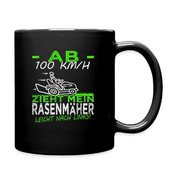 Rasen mähen - Rasenpflege- Gärtner - Platzwart - Tasse einfarbig - Schwarz - Rechts
