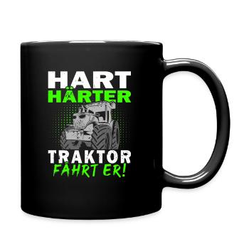 Hart Härter Traktor Fährt Er - Bauern - Landwirt - Tasse einfarbig - Schwarz - Rechts