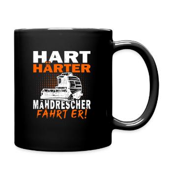 Hart härter Mähdrescher fährt er, Bauern, Landwirt - Tasse einfarbig - Schwarz - Rechts