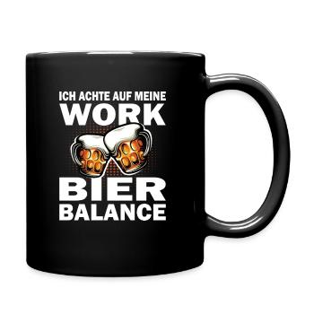 Achte auf meine Work Bier Balance - Bier Liebhaber - Tasse einfarbig - Schwarz - Rechts