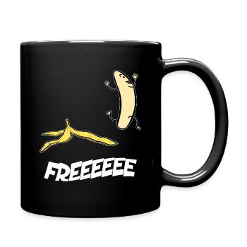 Liberté Humour Banane Homme Femme - Mug uni - noir - Droite