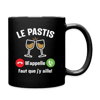 Le pastis m'appelle - Cadeau humour apéro alcool - Mug uni - noir - Droite