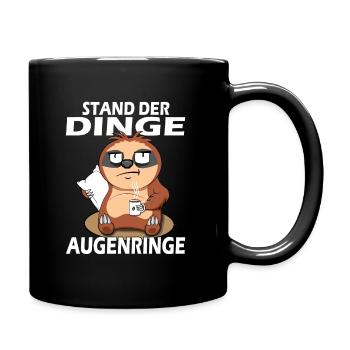 Stand der Dinge - Morgenmuffel Faultier - Tasse einfarbig - Schwarz - Rechts