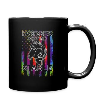 Horse keep me stable Pferdemädchen - Westernreiten - Tasse einfarbig - Schwarz - Rechts