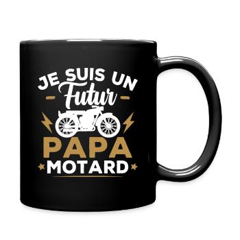 Je suis un futur papa motard - Mug uni - noir - Droite