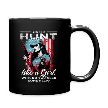 Oui, je chasse comme une fille - Buck Deer Hunting - Mug uni - noir - Droite