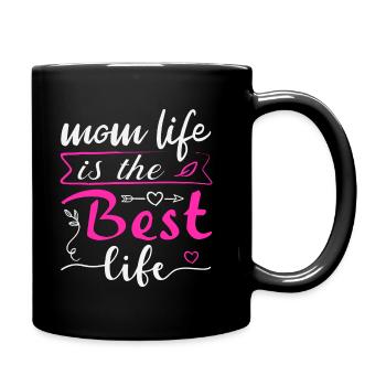 Das Leben als Mutter ist unglaublich - Tasse einfarbig - Schwarz - Rechts