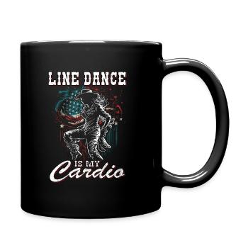 Line Dance is my Cadio Country Music Line Dancing - Full Colour Mug - black - Right