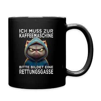 Kaffeepause & Kaffee Sprüche für Arbeitskollegen - Tasse einfarbig - Schwarz - Rechts