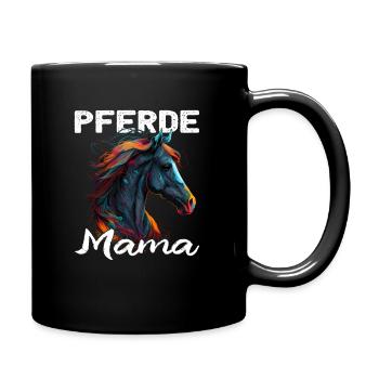 Pferdemama Pferdemädchen - Reiter - Westernreiter - Tasse einfarbig - Schwarz - Rechts