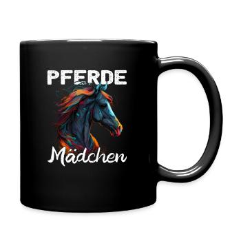 Pferdemama Pferdemädchen - Reiten - Westernreiter - Tasse einfarbig - Schwarz - Rechts