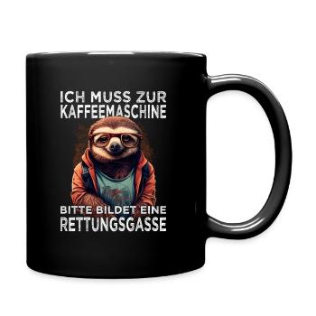 Kaffee Sprüche für Arbeitskollegen - Tasse einfarbig - Schwarz - Rechts