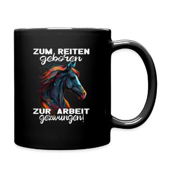Pferdemädchen Pferdemama - Reiten - Westernreiten - Tasse einfarbig - Schwarz - Rechts