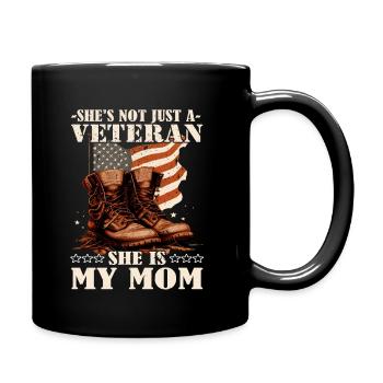 Veteran Mom - Veteran 4th of July - Soldat - Tasse einfarbig - Schwarz - Rechts