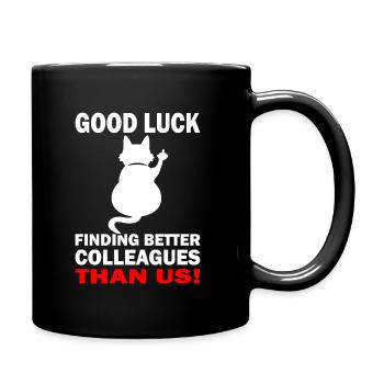 Good Luck | Abschiedsgeschenk - Jobwechsel - Tasse einfarbig - Schwarz - Rechts