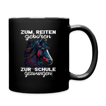 Pferdemädchen Pferdemama - Reiten - Westernreiten - Tasse einfarbig - Schwarz - Rechts