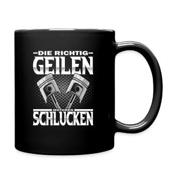 Mortoren - Tuning Werkstatt - Schrauber - Tasse einfarbig - Schwarz - Rechts