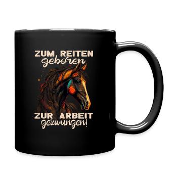 Pferdemädchen Pferdemama - Reiten - Westernreiten - Tasse einfarbig - Schwarz - Rechts