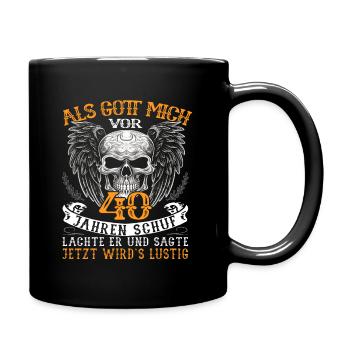 40. Geburtstag - Motorradfahrer & Biker - Tasse einfarbig - Schwarz - Rechts