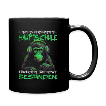 Hauptschule bestanden - Schulabschluss - Tasse einfarbig - Schwarz - Rechts