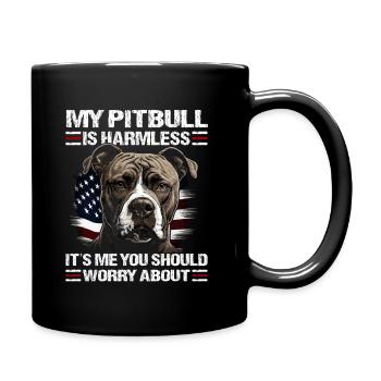Pitbull - American Pitbull Dog Owner - Full Colour Mug - black - Right