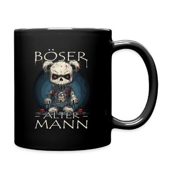 Böser alter Mann - Biker Opa | Motorradfahrer - Tasse einfarbig - Schwarz - Rechts