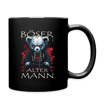 Böser alter Mann - Biker Opa | Motorradfahrer - Tasse einfarbig - Schwarz - Rechts