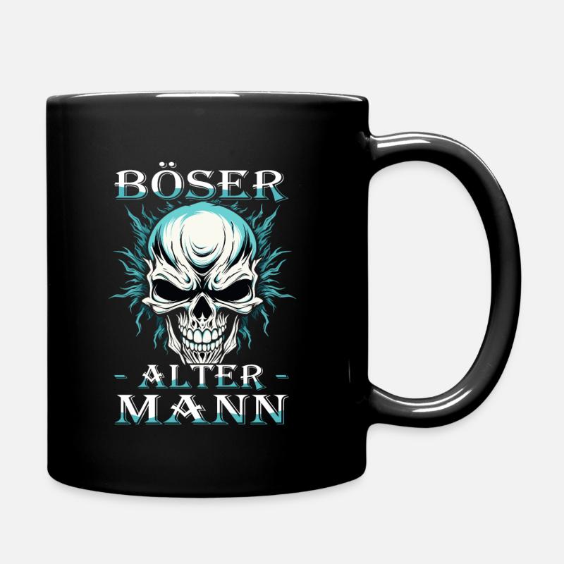 Böser alter Mann - Biker Opa | Motorradfahrer - Tasse einfarbig - Schwarz