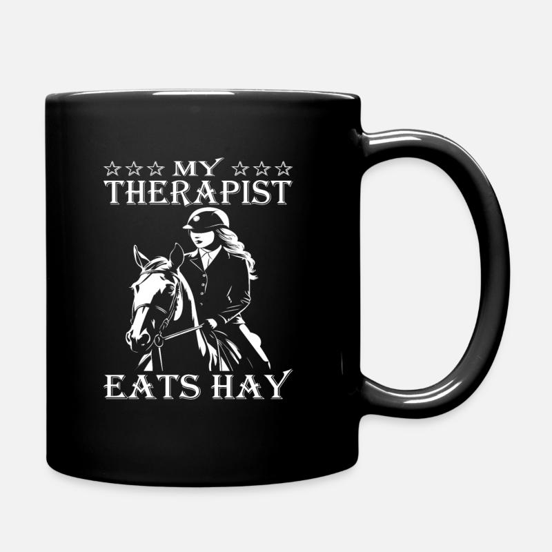 Cavalier & Cheval | Fille de cheval | Cavaliers de dressage - Mug uni - noir