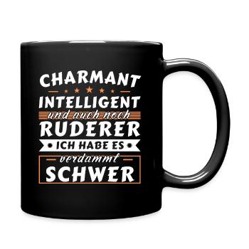 Charmant und intelligent - Ruderer Edition - Tasse einfarbig - Schwarz - Rechts