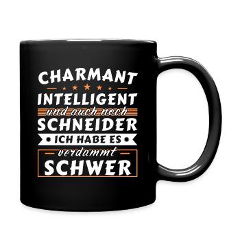 Charmant und intelligent - Schneider Edition - Tasse einfarbig - Schwarz - Rechts