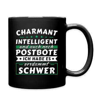 Charmant und intelligent - Postbote Edition - Tasse einfarbig - Schwarz - Rechts