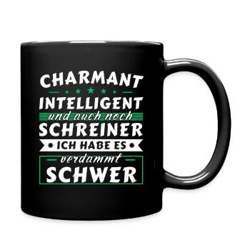 Charmant und intelligent - Schreiner Edition - Tasse einfarbig - Schwarz - Rechts