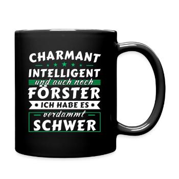 Charmant und intelligent - Förster Edition - Tasse einfarbig - Schwarz - Rechts