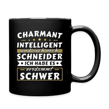 Charmant und intelligent - Schneider Edition - Tasse einfarbig - Schwarz - Rechts