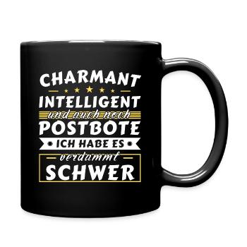 Charmant und intelligent - Postbote Edition - Tasse einfarbig - Schwarz - Rechts