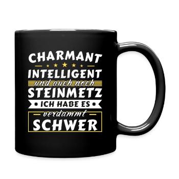 Charmant und intelligent - Steinmetz Edition - Tasse einfarbig - Schwarz - Rechts