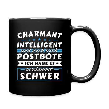 Charmant und intelligent - Postbote Edition - Tasse einfarbig - Schwarz - Rechts
